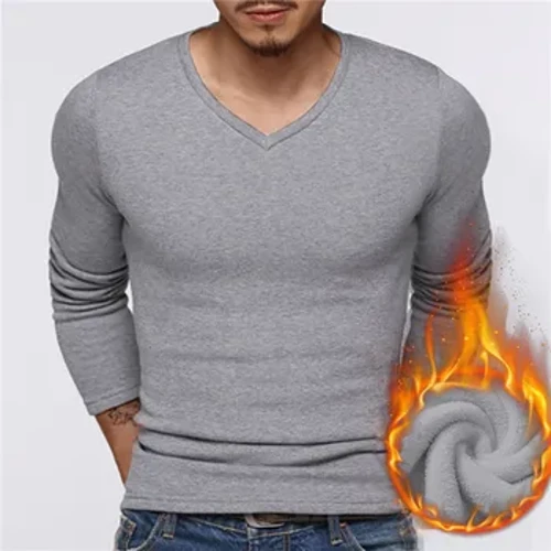 Winter, neue Thermounterwäsche für Herren, warm halten, lässig, einfarbig, Thermo-Unterhemd für den Winter, dickes Thermo-Langarm-Oberteil
