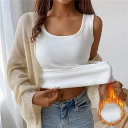 Dày Trang Top Nữ Slim Ấm Cúng Quần Lót Sinh Nhiệt Yếm Sang Trọng Ấm Áo Vest Mùa Đông Áo Sơ Mi Không Tay Bên Trong Mặc Quần Lót Không Đường May