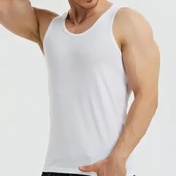 Dynion Tank Tops Undershirt Campfa Ymarfer Cyhyrau Singlets Ffitrwydd Crys-T Vest Cotwm Llewys Byr Anadladwy Is-grys adeiladu corff