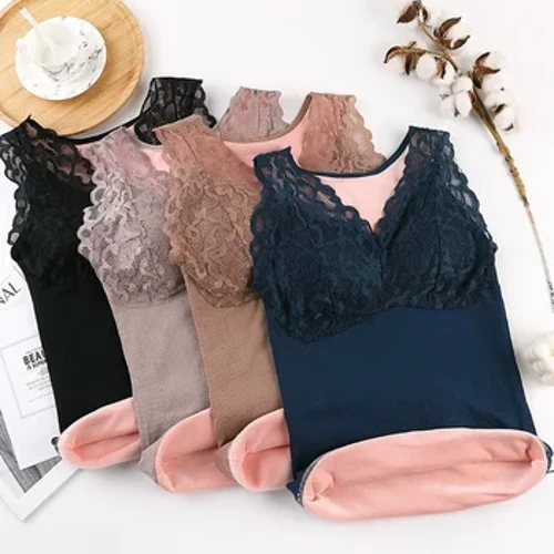 Quần Lót Giữ Nhiệt Plus Kích Thước Áo Giữ Nhiệt Quần Lót Ấm Top Bên Trong Mặc Áo Giữ Nhiệt Áo Lót Thân Mật Nữ Quần Áo Mùa Đông