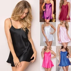Kadın Yaz Gecelik Pijama Zarif kadın Taklit Ipek Leke Spagetti Elbiseler Seksi Gecelik Pijama 8XL