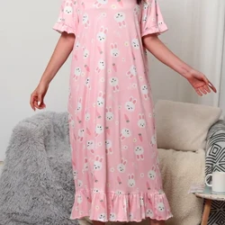 Síoda ​​Bainne Sciorta Gearr sleeved Pyjamas Samhraidh Than Sciorta Gearr sleeved Pyjamas Loose Baile Éadaí Codla Sciorta Pyjamas Mór na mBan