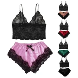 Seksi pijama seti büyüleyici elastik düz renk bayan kaşkorse şort dantel pijama seti balayı sevgililer günü için kadın pijama