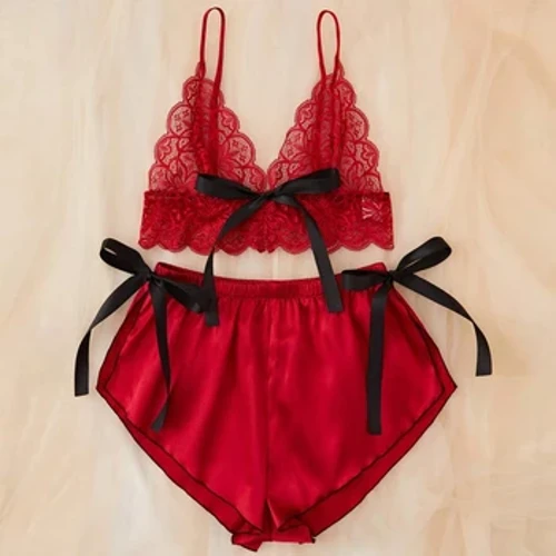 Fa'ata'ita'i Lace Bra Seti 'ofu moe mūmū la'ei totonu ole pito i tua 'ofu fa'aofuofu Sexy Lingerie Va'ai i totonu Pa'u & Pu'upu'u Set Intimates Bow