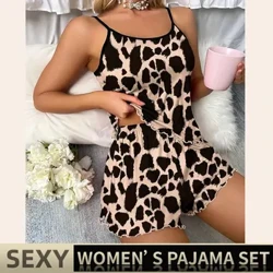 Dámské Pyžama Noční prádlo Pyžamový set Noční košilky Košilka a šortky S M L Khaki Leopardí potisk Potisk Ležérní Pohodlné