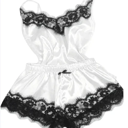 Pijamas de cetim sexy rendas pijamas camisola pijamas casa roupas topos e shorts pijamas de seda feminino cor sólida conjunto de pijama feminino