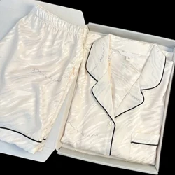 Ins Thời Trang Giả Bám Bẩn Pyjama Set Nữ Mùa Hè In Hình Hổ Sọc Tay Ngắn Quần Short Bộ Đồ Ngủ Phù Hợp Với Dịch Vụ Gia Đình Đồ Ngủ