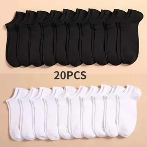 10 bPéire Stocaí Bád Mná/Fir Dofheicthe Íseal Gearrtha Sileacain Stocaí Neamh-duillín Samhraidh Gan Taispeántas Dath Soladach Dath Ócáideach Breathable