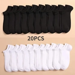 10 Đôi Tất Nữ/Nam Thuyền Tất Vô Hình Thấp Cắt Silicone Chống Trơn Trượt Mùa Hè Không Thể Hiện Vớ Mắt Cá Chân màu Trơn Thường Ngày Thoáng Khí