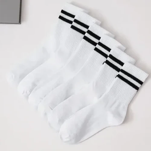 6 Paar Damen-Mittelrohrsocken, einfarbig, Herbst/Winter, atmungsaktiv, bequem, schweißabsorbierend, Herren- und Damensocken
