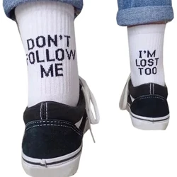 Calcetines divertidos para hombre con envío directo, calcetines con estampado de palabras de Humor Harajuku, calcetines creativos de Hip Hop callejero para monopatín, calcetines felices Unisex