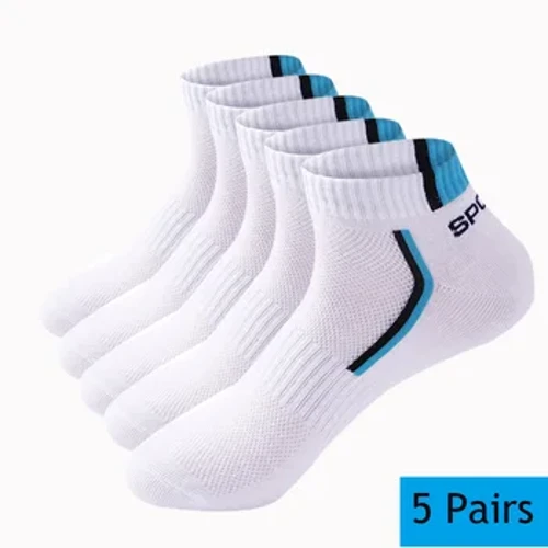 10 piezas = 5 par/lote calcetines cortos de algodón de verano para hombre calcetines de barco transpirables de moda calcetines casuales cómodos blanco gran oferta para hombre