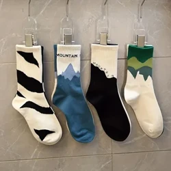 Stocaí Grafaice Unisex 4pair, Stocaí Criú Boga Inálaíochta Compordach Chun Aclaíocht, Siúl Corr, Rith, Spóirt, Mná Fir Mar sin
