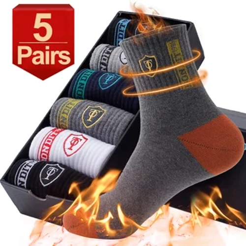 1/5 Paar Sportsocken für Herren im Frühling und Herbst, bequeme Basketball-Meias, dicke, warme, atmungsaktive, schweißabsorbierende Mittelschlauchsocken