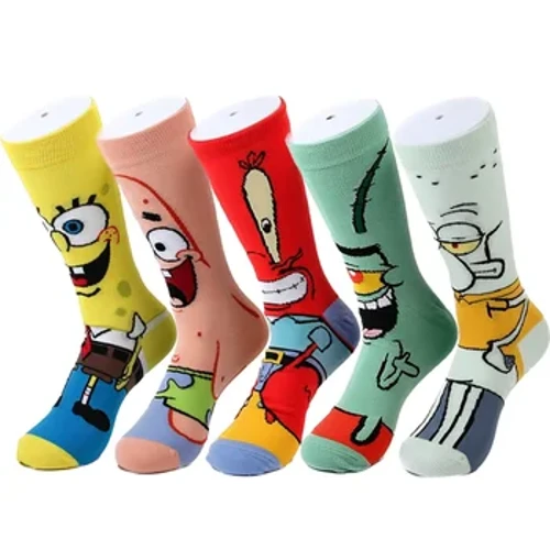 Calzini in spugna Kawaii Patrick Star Squidward Tentacles Calzini in cartone animato Calzini a tubo di tendenza maschile in puro cotone Vendita diretta