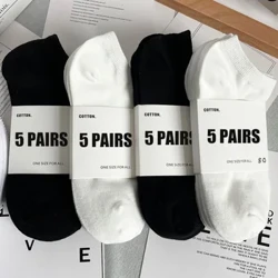 Nam Vớ Mắt Cá Chân Màu Đen Trắng Xám Cotton Thoáng Khí Thể Thao Unisex Cao Cấp Xuân Hè Nam Short Sock
