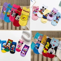 5 juft Disney paypoqlari Multfilm Mickey Mouse bahor va yoz yupqa paypoqlari 3D quloqlari Ayollar paypoqlari Paxta ayollar qayiq paypoqlari