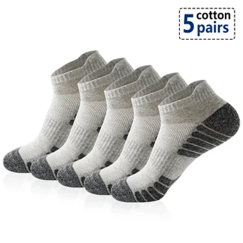 Calcetines tobilleros deportivos para correr, calcetines deportivos de corte bajo, calcetines acolchados transpirables con lengüeta para hombres y mujeres, calcetines de 5 par/lote
