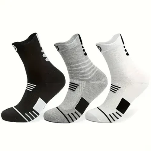 3 paria miesten Comfort Fit -tyyny Performance Athletic Crew -sukat ulkourheiluun