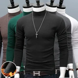 Uzun kollu tişört termal iç çamaşır üstleri erkekler kış giysileri termal gömlek sonbahar erkek kış tayt yüksek boyun ince Slim Fit