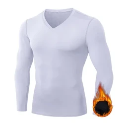 Mùa Đông Quần Lót Sinh Nhiệt Tập Gym Áo Tee Áo Sơ Mi Nam Cổ Chữ V Trang Baselayer Nhiệt Quần Áo Bộ Đồ Ngủ Đồ Ngủ Plus Kích Thước