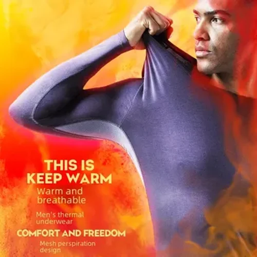 Moško jesensko/zimsko modalno termo spodnje perilo Ice Silk Mesh Sweat Release V-izrez z dolgimi rokavi Base Layer Top