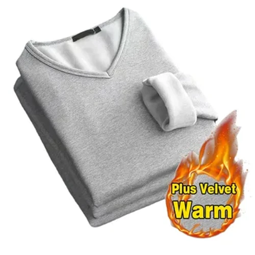 Höst Vinter Plus Sammetsförtjockning Termounderkläder för män Toppar Varm Långärmad Mjuk Varm T-shirt Thermal Hög kvalitet