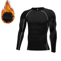Canottiere da uomo Intimo termico In pile sottile Compressione elastica Fitness per abbigliamento invernale