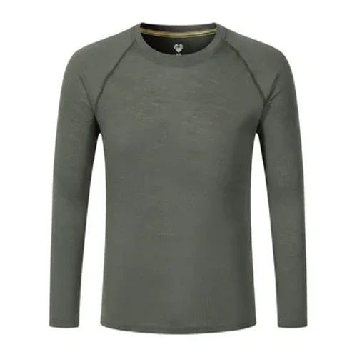 100% Len Merino Lớp Đế Nam Len Merino Áo Sơ Mi Nam Quần Lót Sinh Nhiệt Áo Thun Dài Tay Dành Cho Đi Bộ Đường Dài Săn Bắn Chạy