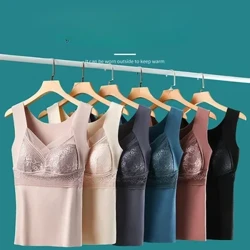 Áo lót nhung phong cách mới có miếng đệm ngực để mặc bên ngoài cho nữ, Slim Fit, Áo giữ nhiệt nhung Đức không dấu vết cho nữ