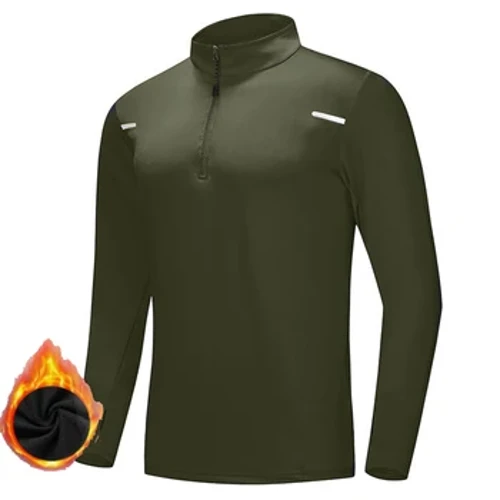 Winter Thermounterwäsche Herren Plus Samthemden Thermobluse Hoher Kragen Unterwäsche Warmes Kompressions-Fußball-T-Shirt