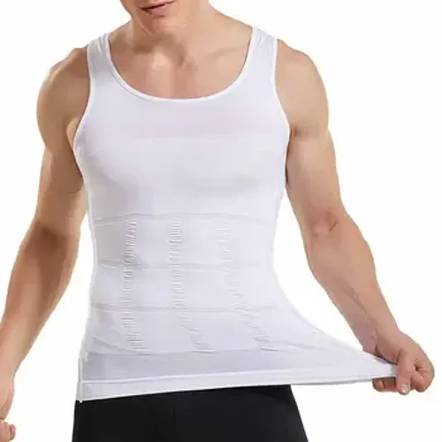 Fear bolgán caolaithe Slimming Body Shaper Skinny Comhbhrú Shirt Fir Fo-éadaí Dó Saill ceanglóra bhoilg Chun Fear Corset Fir