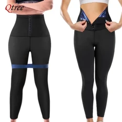 Qtree Xông Hơi Mồ Hôi Quần Short Nữ Cao Cấp Nóng Nhiệt Eo Huấn Luyện Giảm Béo Quần Legging Tông Đơ Quần Tập Toàn Thân Có Móc Treo