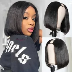 ʻO ka ʻāpana U ʻO ka lauoho kanaka wig maoli pololei pōkole Bob machine wigs non-lace Smooth Brazlian Remy lauoho no nā wahine ʻeleʻele Hoʻomaʻemaʻe kūʻai.