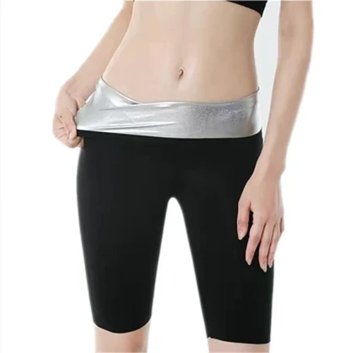 Wanita Sauna Keringat Celana Thermo Kontrol Lemak Legging Pembentuk Tubuh Kebugaran Peregangan Kontrol Celana Pinggang Slim Celana Pendek