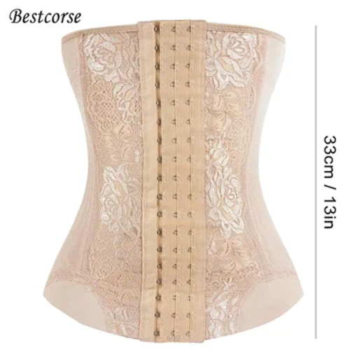 XS Gwregys Siapiwr Corff Ar gyfer Merched Slimming Belt Hyfforddwr Gwasg Anadl Gyda Bachau Dur Asgwrn Corset Bol Gain Hir Post Partum