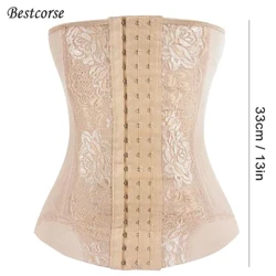 Brâu XS Model pentru corp pentru femei Cureaua de slăbire Antrenor de talie respirabil cu cârlige Corset din os din oțel burtă lungă post partum