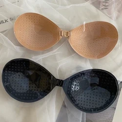 Mga Silicone na Sticker sa Dibdib na Nakataas Hubad na Bra Round Self Adhesive Bra Invisible Push Up Cover Bra Pad Sexy Strapless Breast Petals