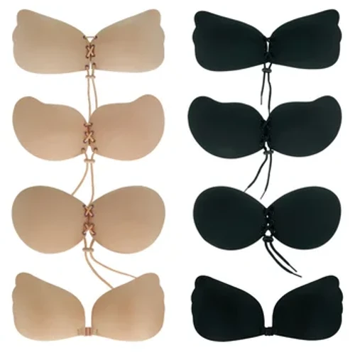 Görünmez askısız yapışkan çubuk sutyen askısız push bras kadınlar seksi sırtsız iç çamaşırı dikişsiz silikon bralette iç çamaşırı