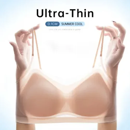 Sling Invisible Naisten rintaliivit Pehmustetut Langattomat Kauniit Selkäliivit Äärimmäisen ohuet Ice Silk Saumattomat rintaliivit Inside Wear Urheiluliivit