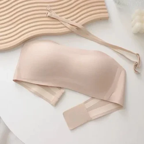 Fo-éadaí bra na mban strapless tanaí neamh duillín gan mharcáil bailiúchán dofheicthe glóthach bra glóthach fhorlíonadh chíche