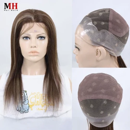 Wig Iutaia Wig Lace atoa ma PU fa'ata'amilomilo lanu sa'o Remy Laulu Saina Foma'i Wigs Glueless lima Nonoa 200% Density