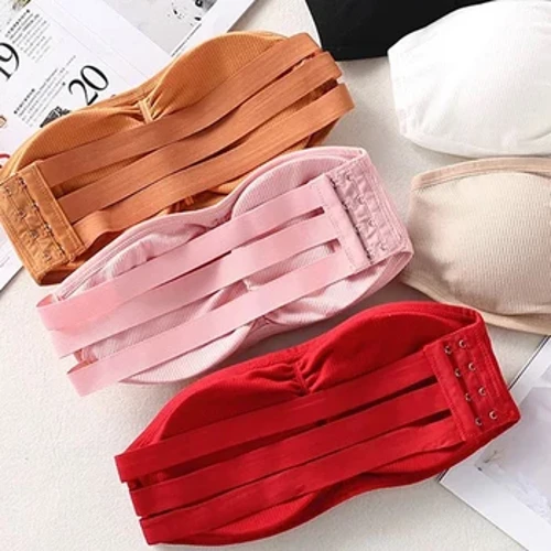Áo Ngực Trơn Nữ Có Miếng Đệm Có Thể Tháo Rời Quần Lót Ống Top Bé Gái Vô Hình 1 Hở Lưng Quần Lót Crop Xe Tăng