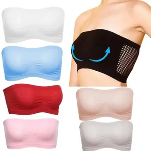 Musim Panas Bernapas Mesh Tabung Bra Tak Terlihat Strapless Crop Tops untuk Wanita Wanita Seksi Bralette Bra Bandeau Boob Pakaian Dalam