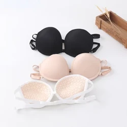 Moda sem alças de renda feminina lingerie sexy sem costas invisível bralette sem fio 1/2 copo push up roupa interior menina sutiãs