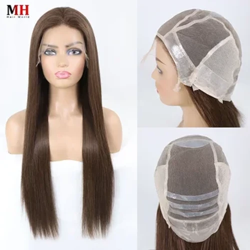Peruca judaica mono topo perucas médicas sem cola mão amarrada colorido cabelo humano chinês perucas cheias do laço cabelo europeu para mulher plutônio em torno