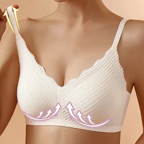 Sömlös Ultratunn BH Andas Ice Silk Beauty Back Underkläder Dam Plus Size Trådlösa underkläder Stora bröst Visa små