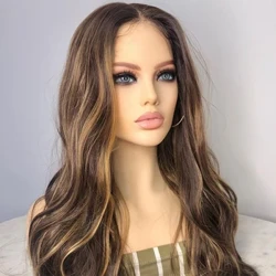 23A Châu Âu Cao Cấp Tóc Con Người Hd Ren Trong Suốt Sóng Thân Mềm Mại Nổi Bật Ombre Tóc Vàng Do Thái Tóc Giả 13X4 ren Mặt Trước Remy Tóc Giả