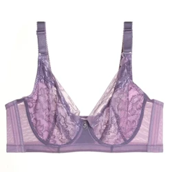 Sujetador ultrafino para mujer, Sexy, cómodo, de encaje transparente de talla grande, transpirable, cómodo, pecho grande, pequeños sujetadores transpirables translúcidos