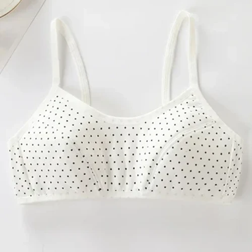 2023 Myfyrwraig Benywaidd Datblygiadol Bra Sling Merch Cysur Dim Modrwy Ddur Cotwm Anadladwy Bra Glasoed yn eu Harddegau Hyfforddiant Bra 8 i 16 Y